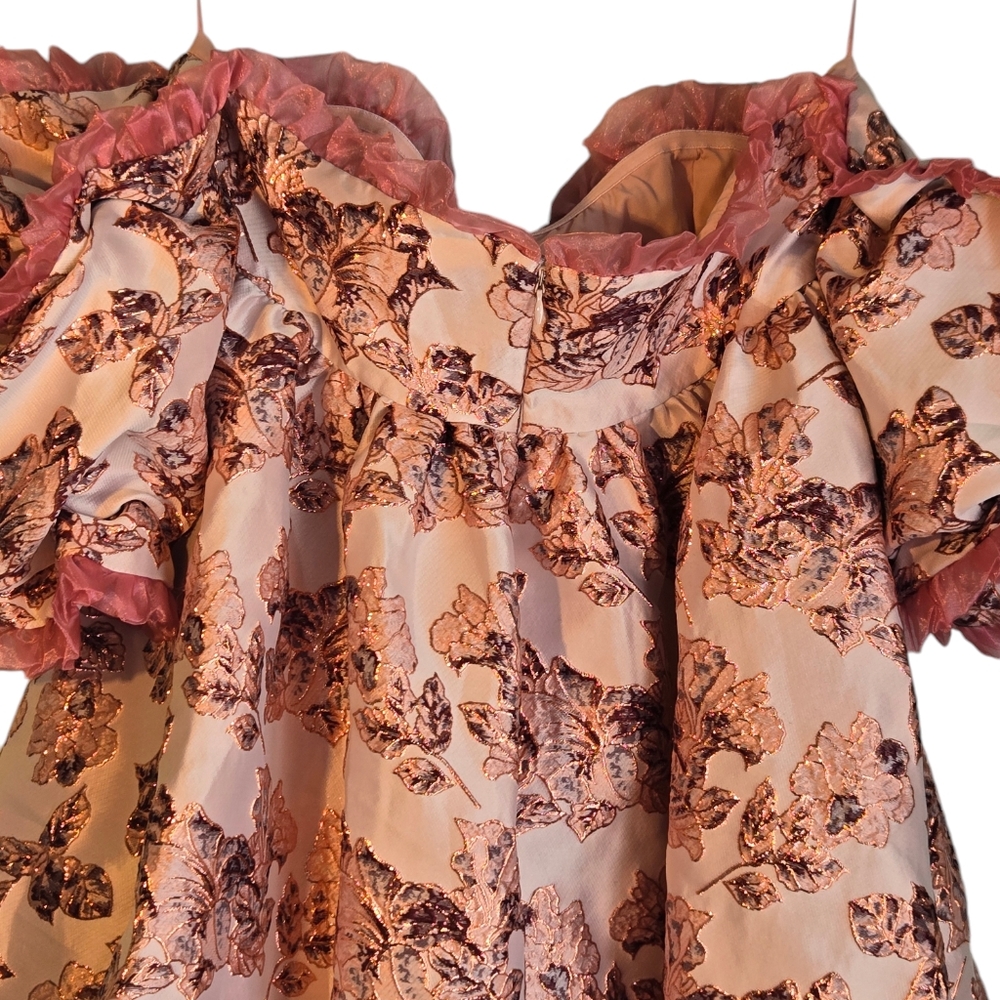 ASOS Pink Floral Off-Shoulder Mini Dress - Picture 10 of 10